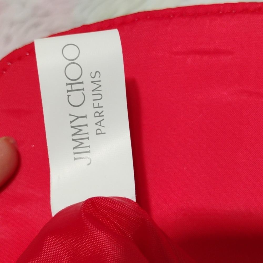 FLASH SALE! NWT Jimmy Choo Parfums Red Glitter Crossbody Bag Gold Chain Strap - Picture 8 of 12